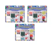 PACK OF 3 JUMBO SEWING KIT THREAD SNAPS ELASTIC, SCISSORS, NEEDLES, PIN CUSHION
