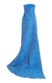 [Monique Lhuillier] Draped Front Column Gown With Train