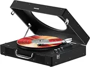 [Mixx] Revival 65 Stereo Vinyl Record Player | Retro Portable Turntable with Built-in Speakers, Bluetooth Input & Output, AT3600L Cartridge, Belt-Driven Stability, Adjustable Speeds, and Viewing Window