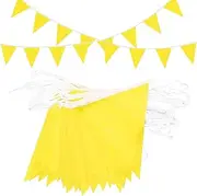 Topeedy 40m-80pcs Yellow Bunting Banner, 131.2ft Yellow Outdoor Waterproof Triangle Flags Supply for Birthday Party Baby Shower Weeding Festival Decoration