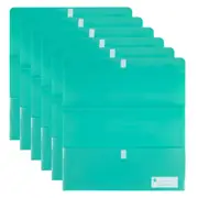 6PK Marbig Durable Footscalp Polypick Documents Holder Filing Wallet - Teal