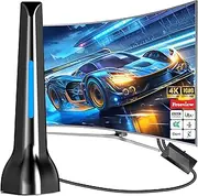 TV Aerial - High Gain Freeview TV Aerial with Signal Booster, Digital HDTV Aerial Indoor for 560+ Miles Long Range Reception, Support 4K 1080P VHF/UHF/DAB Radio and All TV