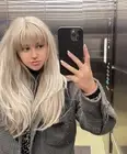 Pale Ash Blonde Wigs with Bangs Synthetic Blonde Wig Glueless Wavy Wigs Long ...