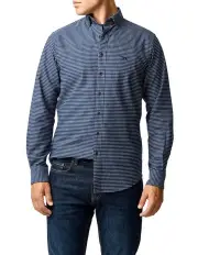 [Rodd & Gunn] Gunn Check Oxford 5 Long Sleeve Sports Fit Shirt in Midnight