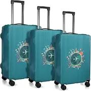 [Sherr] 3 Pieces Travel Luggage Cover Suitcase Protector Anti Scratch Suitcase Washable Baggage Covers, 、, S/Medium/L, Travel Theme