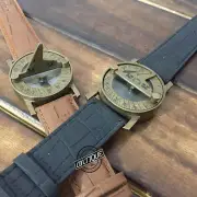 Christmas Couple Wrist Watches Navigation Compass Leather Strap Magnetic Naut