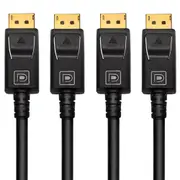 2x Cruxtec 1m DP 1.4 8K Displayport Male to Male Cable Display Port Connector BK