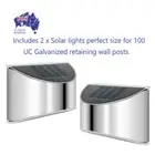 Concrete Sleeper Retaining Wall Post light Solar Powered x 2