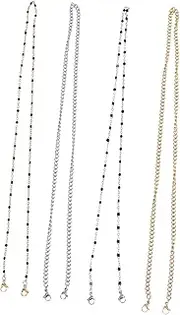 [Minkissy] 4pcs Multi-functional Mask Chain Sunglasses Chain Necklace Lanyard Face Mask Holder Anti-lost Tool