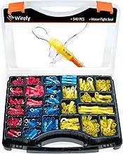 Wirefy 540 PCS Heat Shrink Wire Connectors - Electrical Terminals Kit - Marine Automotive Crimp Connector Assortment - Ring Fork Hook Spade Butt Splices