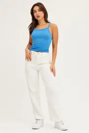 White Cargo Pants Polyester - Size 14, Women's Wide Leg Pants