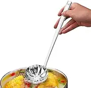 Stainless Steel Cooking Spoon - Stainless Steel Kitchen Cooking Spoon - Ruffle Shape Ergonomic Grip Ladle Heat Resistant Utensil for Hot Pot Chinese Cuisine Meal Prep
