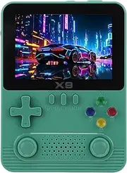 XUMIUZIY Handheld Game Console, 3.5 Inch IPS 640x480 High Resolution Color Screen, Retro Gaming Console, Support Dual Player & 11 Game Emulators, 6000mAh Battery (Green)