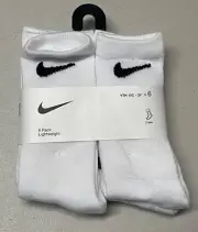 Nike Polyester Athletic Mid Calf Socks Kids 3Y White (6 Pack)