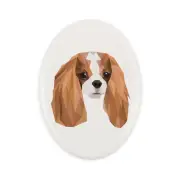 Cavalier King Charles Spaniel geometric plate Art-Dog