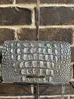 NWT Brahmin Minuette Chrome Melbourne Crossbody Credit Card Wallet Lthr silver
