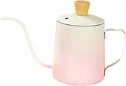 yuksok 600ml Gooseneck Pour Over Coffee Kettle Hand Drip Coffee Pot 8.7x9.8cm Long Narrow Spout Multipurpose Stylish Stainless Steel, Gradient Pink