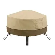 Classic Accessories Veranda Full Coverage Fire Pit Cover Pebble Large Round