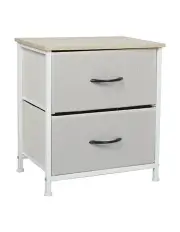 [Levede] Chest of 2 Bedside Storage Drawers in Beige