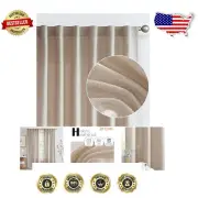 Elegant Linen Textured 96-Inch Curtains - 2 Panel Light-Filtering Drapes