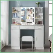 Vanity Dressing Table Set With LED Light Hollywood Mirror Makeup Dresser Desk