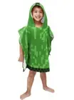 MINECRAFT Creeper Hooded Poncho Towel Beach Pool Bath Kids Child 22" Green