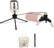 ICLIPE Mini Portable Bright Camping Lantern Gas Light Outdoor Fishing Picnic Tent Lamp Home Garden Hung Glass Lamp with Tripod