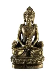 Statue Buddhist Buddha Amitayus Or Amulet Blackburn Of 5,7 CM Brass #5597