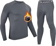 [TOREEL] Thermal Underwear for Men - Fleece Lined Long Johns for Men Thermal Underwear Set Base Layer Long Sleeve Top & Bottom for Cold Weather