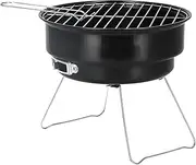 Mini Round Barbecue Grill Set Portable Iron Charcoal Grill for Home Kitchen BBQ Picnic Camping Outdoor Travel High Temperature Resistant Durable Lightweight Foldable Bracket
