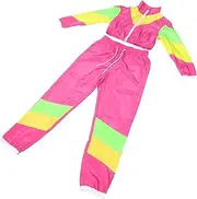 [AKOOSY] Disco Tracksuit for Hip Hop Costume Retro Vintage Outfit Windbreaker Pants