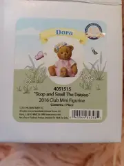 Cherished Teddies Dora #4051515 2015 Club Mini Figurine stop smell daisies New