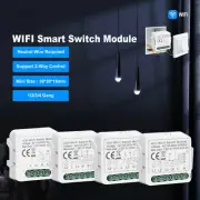 Smart Light Switch Module Supports 2 Way Control, App Remote Control DIY Breaker