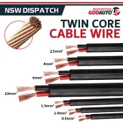 2 Core 12V Battery Cable 0.5mm 1mm 1.5mm 2.5mm-10mm 6BS Twin Sheath Solar Wiring