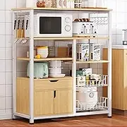 Kitchen Organizer Rack, for Kitchens with Storage Free Standing Kitchen Utility Cart Storage Shelf Organizer Utility Microwave Stands (Color : White, Size : 80x28x117cm)