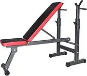 Adjustable Benches Rack Barbell Rack Weightlifting Bed Foldable Press GYM