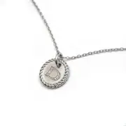 New DAVID YURMAN Cabled Round Initial D 18" Necklace in White 18K & Gold Diamond