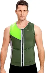 Life Jackets Vest, High Buoyancy Paddle Boarding Buoyancy Vest, for Kayak Fishing Surfing Motorboat(Green,L)