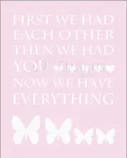 Pink Butterfly Nursery Print, Girl Twin Nursery Decor, Pink Nursery Art 8x10