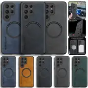 For Samsung Galaxy S25 Ultra|+ S24 FE-S20 Mag Safe PU Leather Shockproof Case