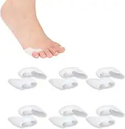Pinky Toe Separators, 6 Pairs of Gel Toe Protectors for Overlapping Toes, Ruffled Pinky Toes, Small Toe Separators for Friction, Blister Removable Medium Baffle