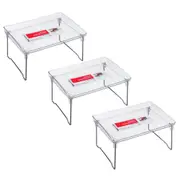 3x Boxsweden Crystal Elevated Storage Shelf/Tray 31cm Fridge/Pantry Organiser