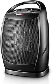 Portable Electric Space Heater, 1500W/750W Ceramic Heater with Thermostat, Fast Heat 15 Square Meter in Minutes, Safe and Quiet for Office Living Room Bedroom