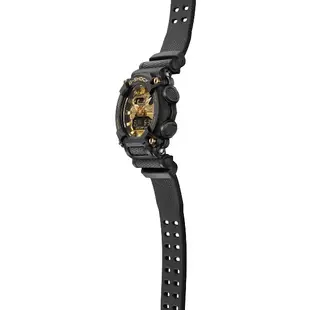 CASIO卡西歐 GA-900AG-1A / G-SHOCK系列 工業機械風雙顯腕錶 / 黑金 49.5mm