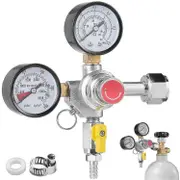 Double Gauge Regulator. Co2 Regulator Gauge With 0-60psi. Compatible Draft Beer Homebrew. Cga320 S20