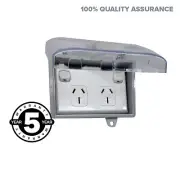 Weather Proof Double 15 AMP Power Point In WATER Enclosure Lock Clear Lid D GPO.