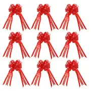 10Pcs Large Pull Bow Baskets Present Wrapping Bows Big Flower Bows Red