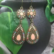 2.5” Bronze-tone Earring Set Bohemian Retro Drop Dangle Hook New Free Ship 8087