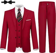 [JPF] Boy's Formal Suit Set Slim Fit Kids Tuxedo Suits for Wedding Teen Toddler Boy Dress Suit Outfit