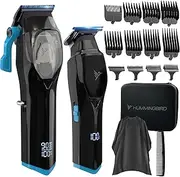 Pro Series Hair Clippers and Trimmer Set – 9000 RPM Magnetic Motor, DLC Blade, Zero-Gapped T-Blade Trimmer, Cordless USB-C Rechargeable, Super Torque, Carry Case, Professional Barber Kit